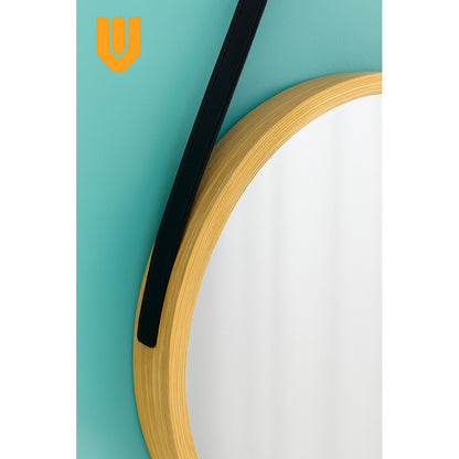 Espejo Redondo Colgante Bambu Decorativo Espejo Pared 25 Cm Bambú