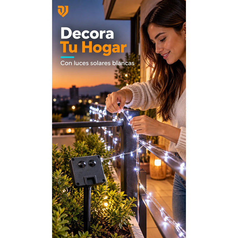 Luces Solares Navideñas Decoración Hogar Luz Led Blanca 10m Blanco Frío Iluminación Blanca Brillante Tonalidad Fría Efecto... Blanco Frío Iluminación Blanca Brillante Tonalidad Fría Efecto...