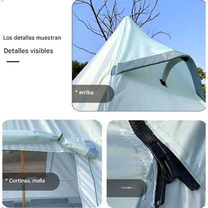Carpas De Camping Carpa Doble Capa 4 Personas Mosquitero Camping Celeste