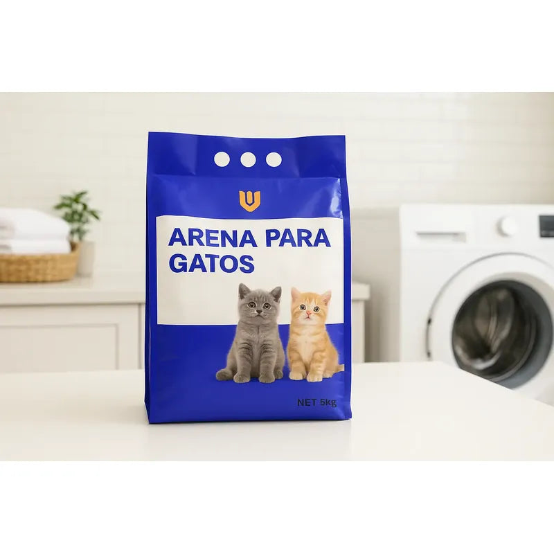 Arena Gatos Premium 5kg Manzana Baja Polvareda Larga Duració