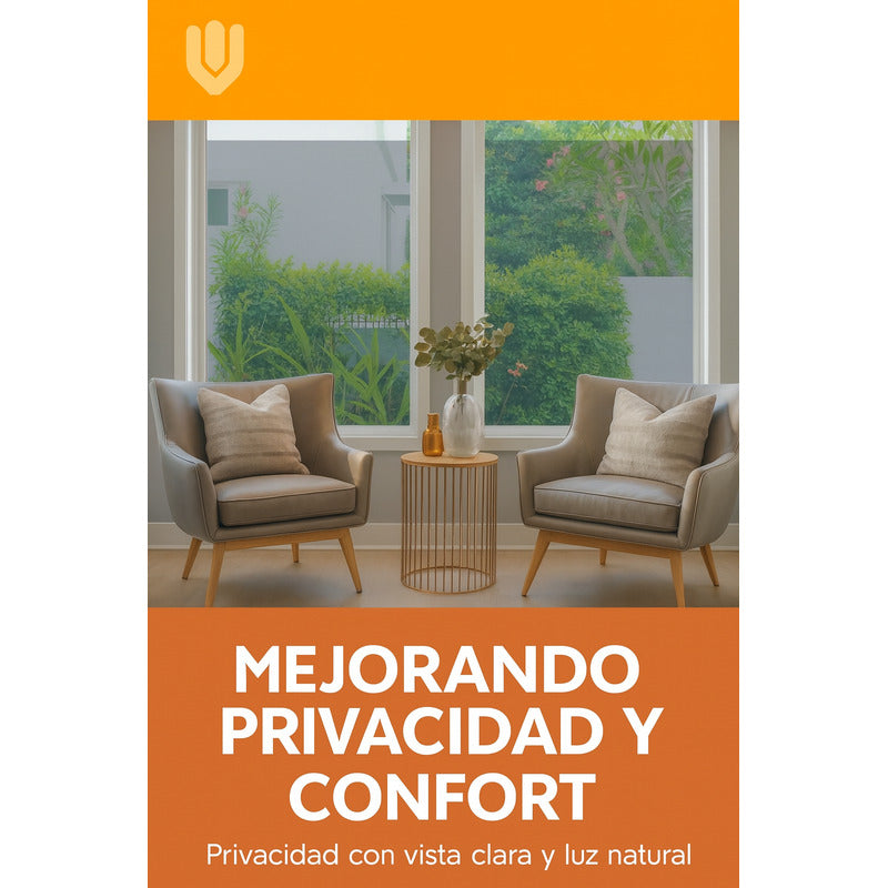 Vinil Espejo Privacidad Film Solar Ventanas Calor Rayos Uv