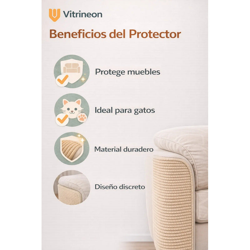 Protector Sillón Gato Tapete Rascador Antiarañazos Mueble