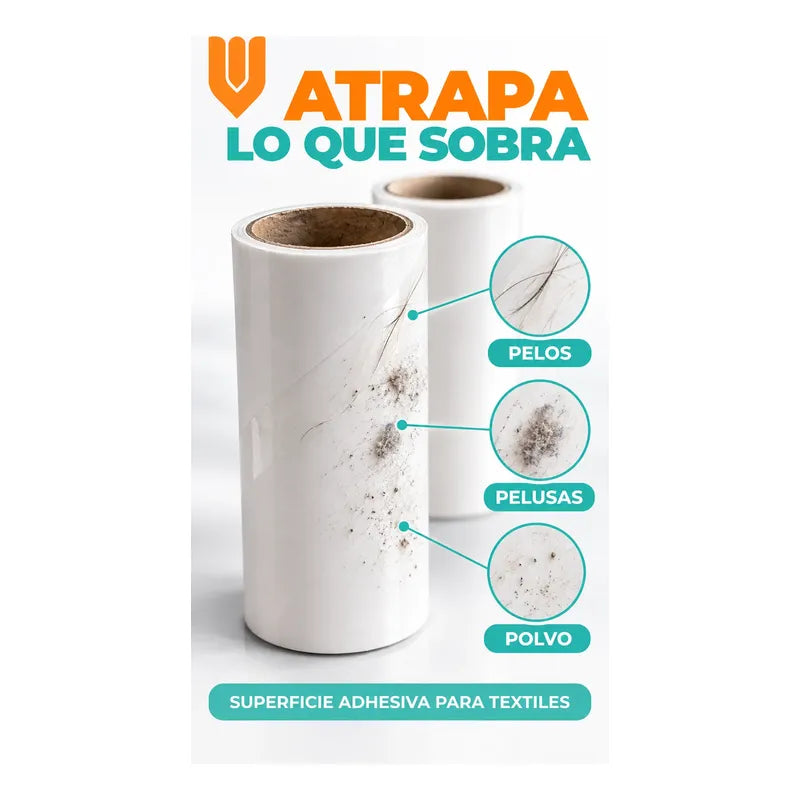 2 Repuestos Saca Pelusa Rodillo Quitapelusas Adhesivo Ropa Repuestos Rodillo Quitapelusas Adhesivo Ropa Textiles Pelos Mascotas Polvo Limpieza Blanco 10 Cm 45 Mm Sin Mango
