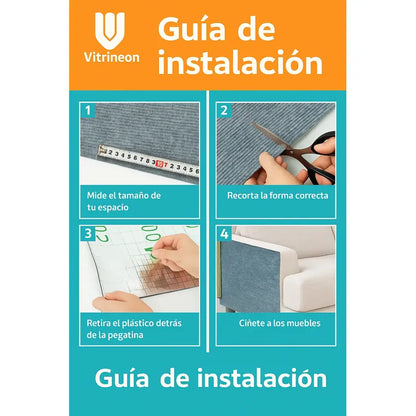 Rascador Autoadhesivo Antideslizante Sofa Gato Alta Resisten Gris