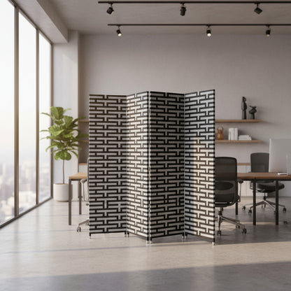 Biombo Separador Ambientes Ratán 4 Paneles 170 Cm Vitrineon