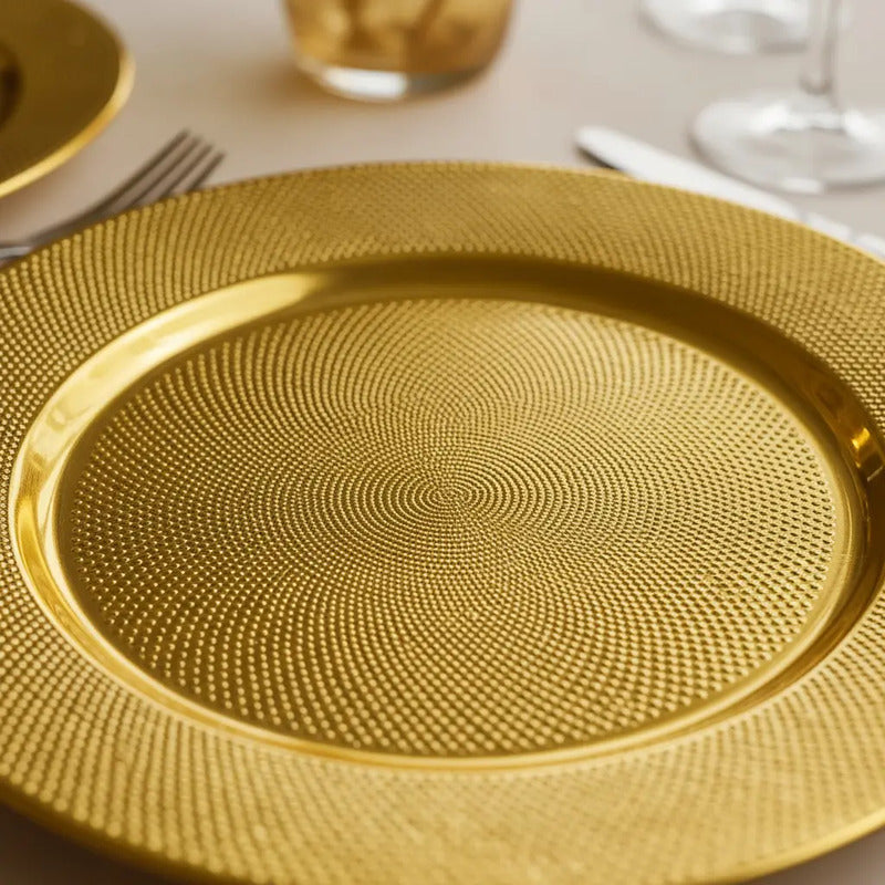 Plato Base Dorado Vajilla Navidad Juego De Plato Dorado 33cm