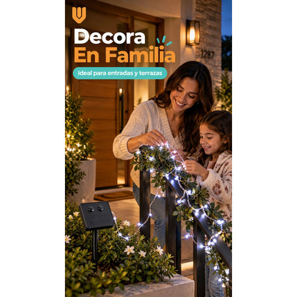 Luces Solares Navideñas Decoración Hogar Luz Led Blanca 10m Blanco Frío Iluminación Blanca Brillante Tonalidad Fría Efecto... Blanco Frío Iluminación Blanca Brillante Tonalidad Fría Efecto...
