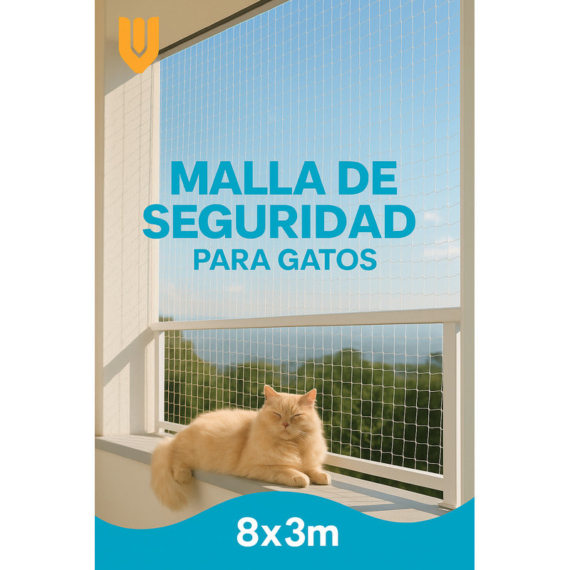Malla Resistente Balcón Mascotas Nailon Transparente 4x3 Mts