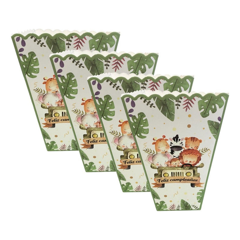 X12 Cajas Cabritas Palomitas Safari Cajas Feliz Cumpleaños