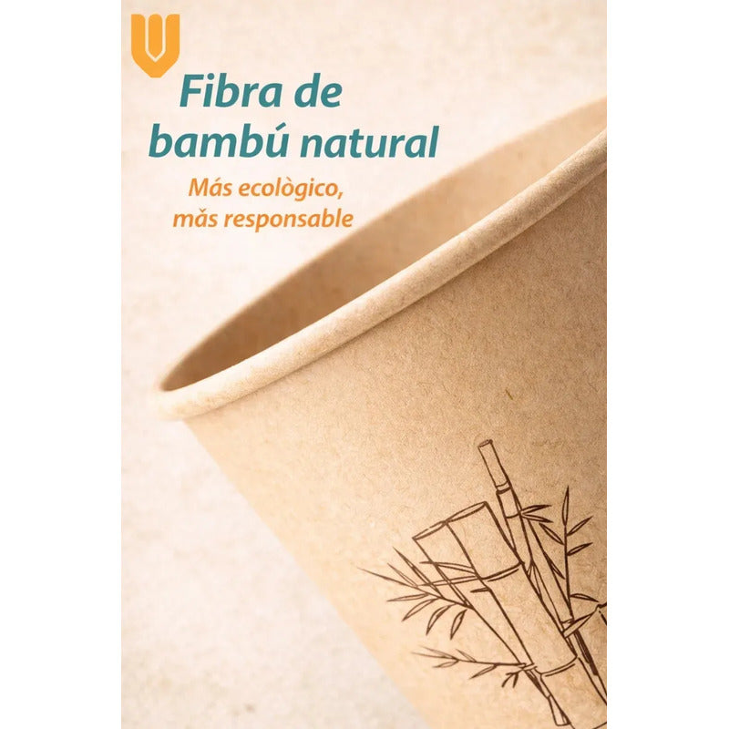 Vasos Cafe Te Agua Desechable Descartable Carton Modelo 9oz 100 Unidades Marron Kraft Natural Acabado Mate Papel Ecologico Estilo Organico Look Cafeterias Minimalista Elegante