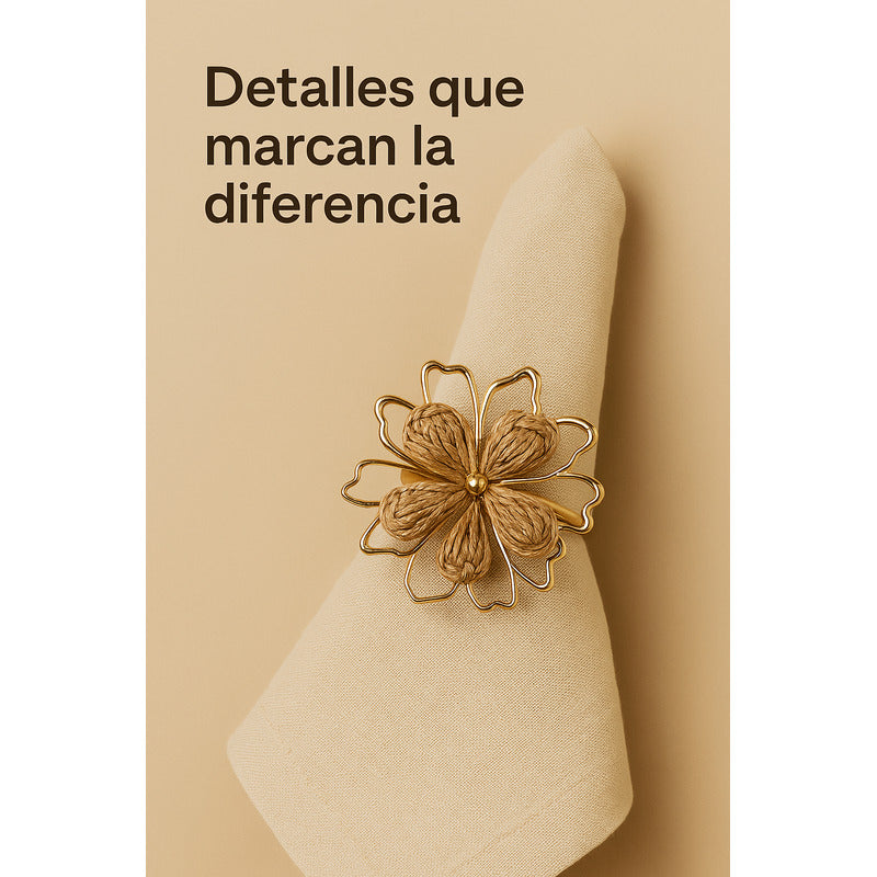Porta Servilleta Floral Mesa Comedor Aro Servilletero Diseño Multicolor