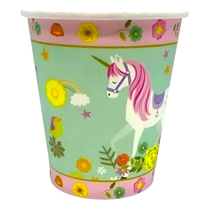 Set Platos Vasos Servilletas Decoración Cumpleaños Unicornio Unicornio