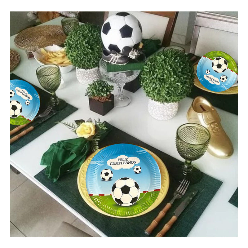 X10 Platos Cumpleaños Platos Desechable Decoracion Futbol