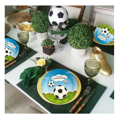 X10 Platos Cumpleaños Platos Desechable Decoracion Futbol