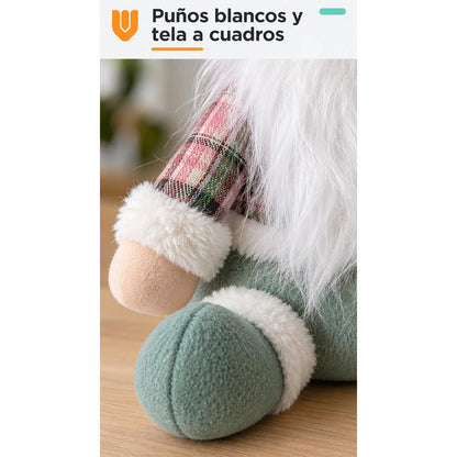 Muñeco Pascuero Navideño 45cm Decorativo Figuras Navidad Blanco Muñeco Pascuero Navideño Muñeco Papá Noel Viejito Pascuero Santa Claus Gorro Barba Blanca Figura Verdes Cascabel 45cm-pascuero