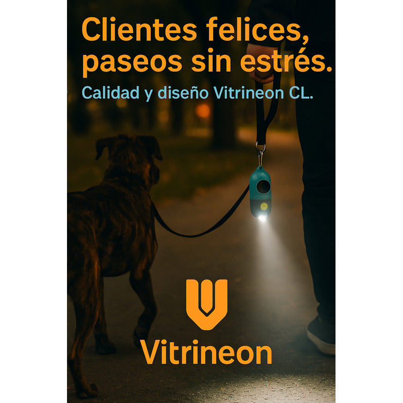 Dispensador Bolsas Mascota Linterna Led Clip Correa Portatil