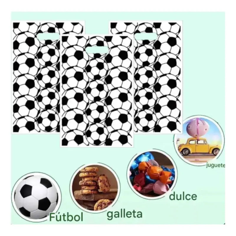 X10 Bolsas Para Piñata Pelota Futbol Bolsas Dulces Piñata  Blanca Pelota Futbol Blanca
