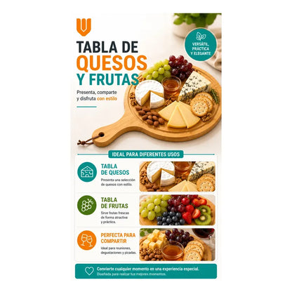 Tabla Bambu Pizza Picoteo Redonda Uso Hogar Cocina Resistent Bambú Natural Gourmet Artesanal Cocina Elegante Minimalista Rustico Premium Presentacion Pizza Picoteo Marron Natural Bambú Madera...