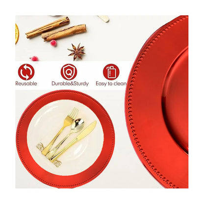 4 Plato Base Navideños Vajilla Navidad Juego De Platos 33cm