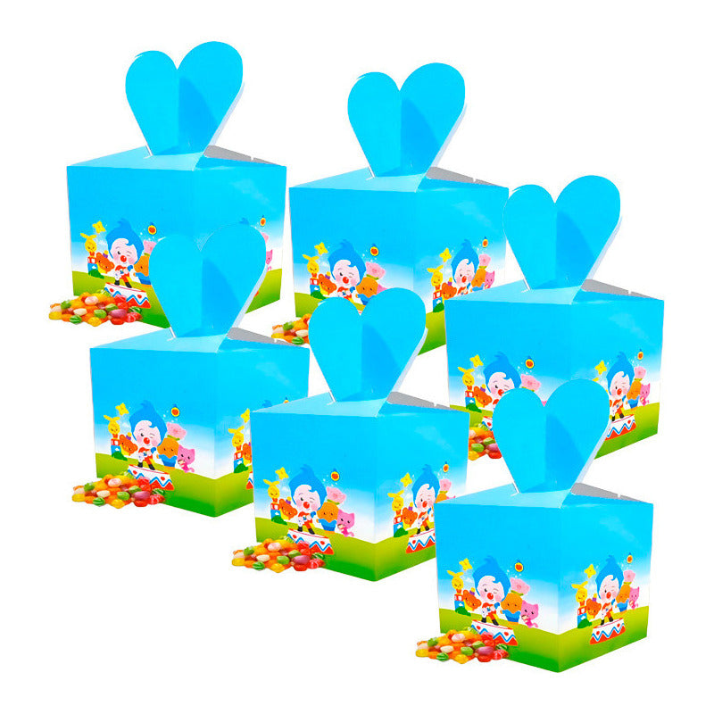 X6 Cajas De Regalo Para Dulces Cotillón Decoración Plim Plim