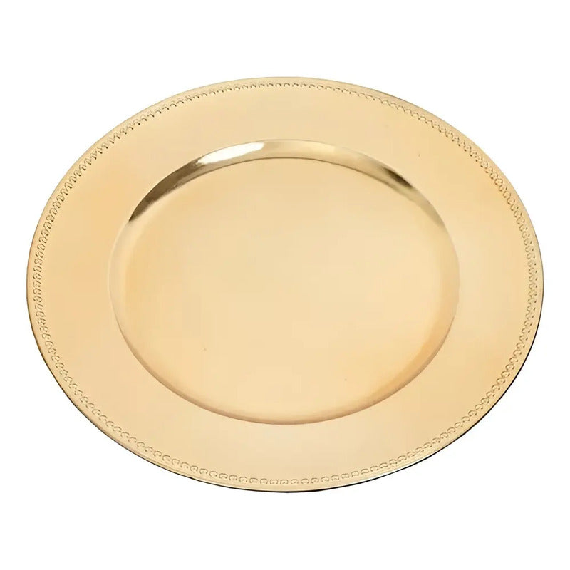 Plato Base Dorado Vajilla Navidad Juego De Plato Dorado 33cm