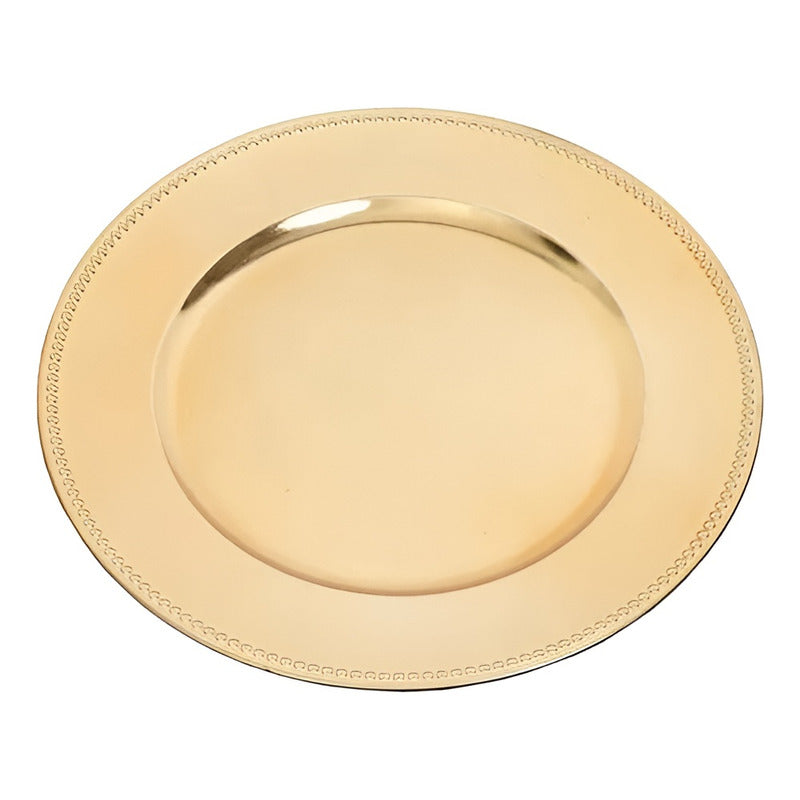 Plato Base Dorado Vajilla Navidad Juego De Plato Dorado 33cm