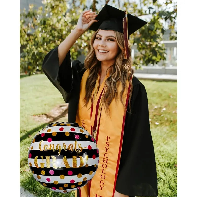 Globo Redondo Metalizado Graduación Decoracion Grado Fiesta