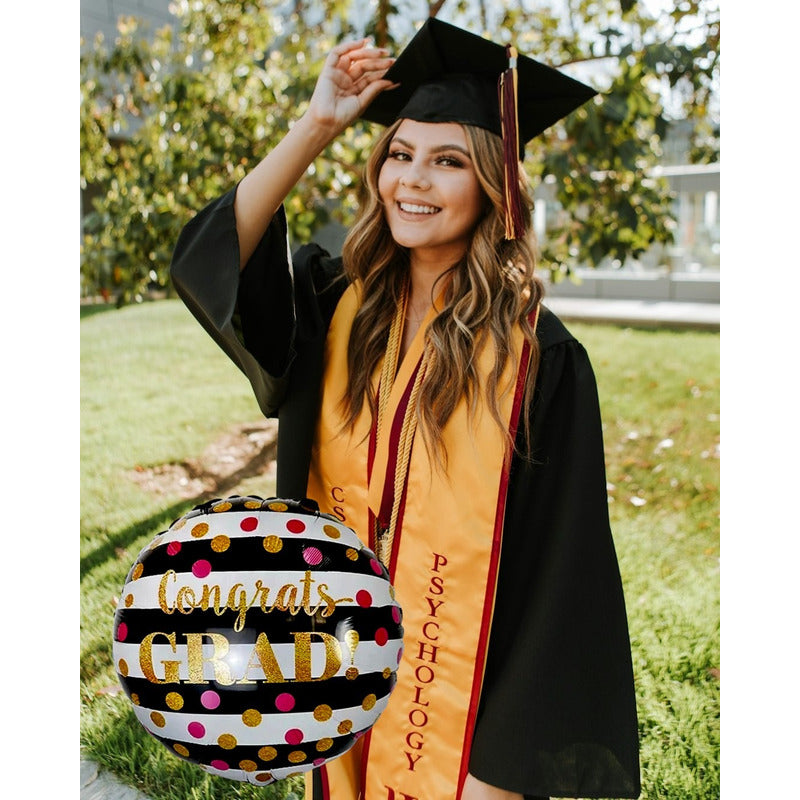 Globo Redondo Metalizado Graduación Decoracion Grado Fiesta