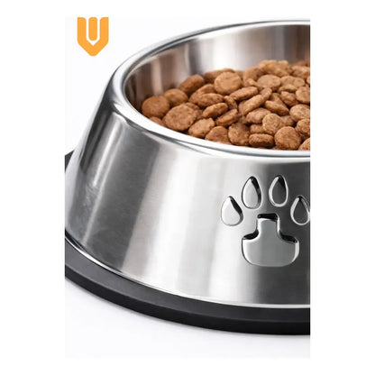 X4 Comedero Perro Platos Para Perros Gatos Mascotas 18cm Metalico