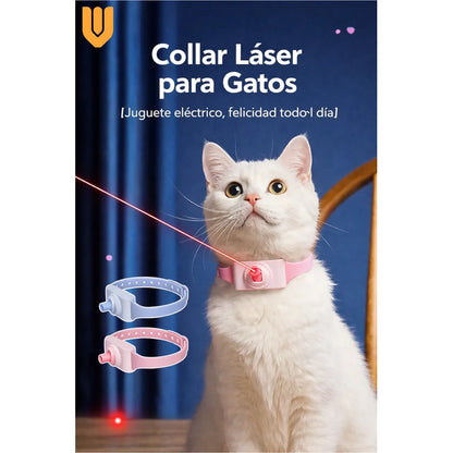 Collar Gato Juguete Interactivo Laser Mascota Inteligente Talla Unica Collar Gato Laser Interactivo Inteligente Rosa Silicona Ajustable Hebilla Led Juguete Mascota Entrenamiento Diversion Rosa...