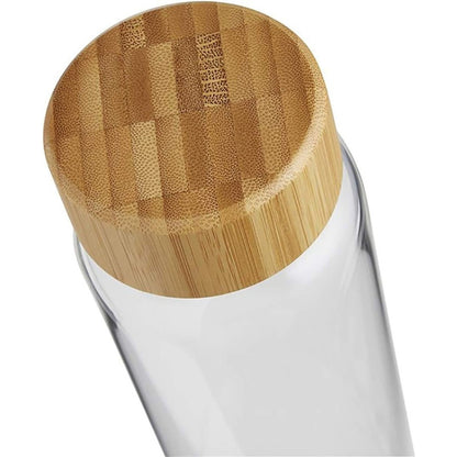 X2 Botella De Vidrio Tapa Bambu Botella Agua Jugo Bebida 1l