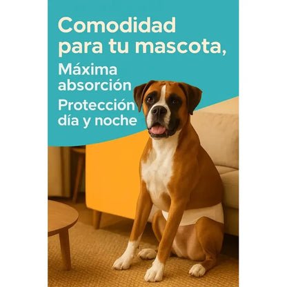 24 Pañales Desechables Perro Gato Incontinencia Ajustable S Blanco Macho S 42x17 Cm