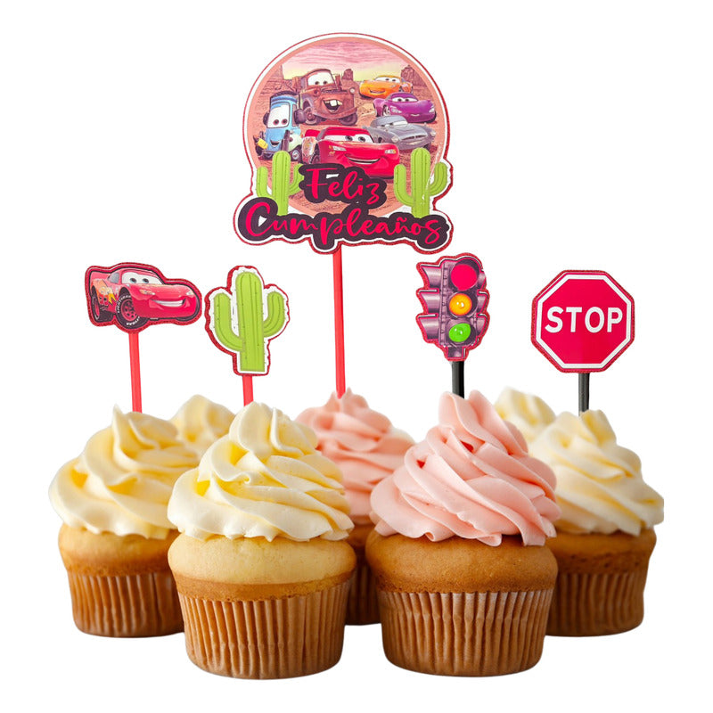 Topper Cumpleaños Torta Cotillon Cup Cake Fiestas Decoracion