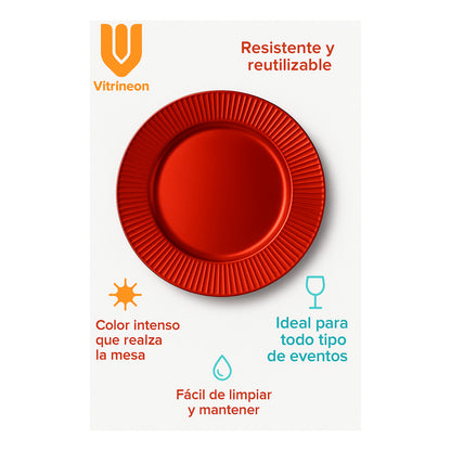 Plato Base Rojo Vajilla Navidad Juego De Platos Rojos 33cm