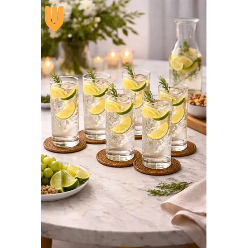 Vitrineon Cl Set 6 Vasos Vidrio Alto 200ml Transparente Bar Transparente