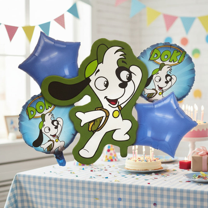 Set 5 Globos Metálicos Doki Globos Metalizado Perro Doki