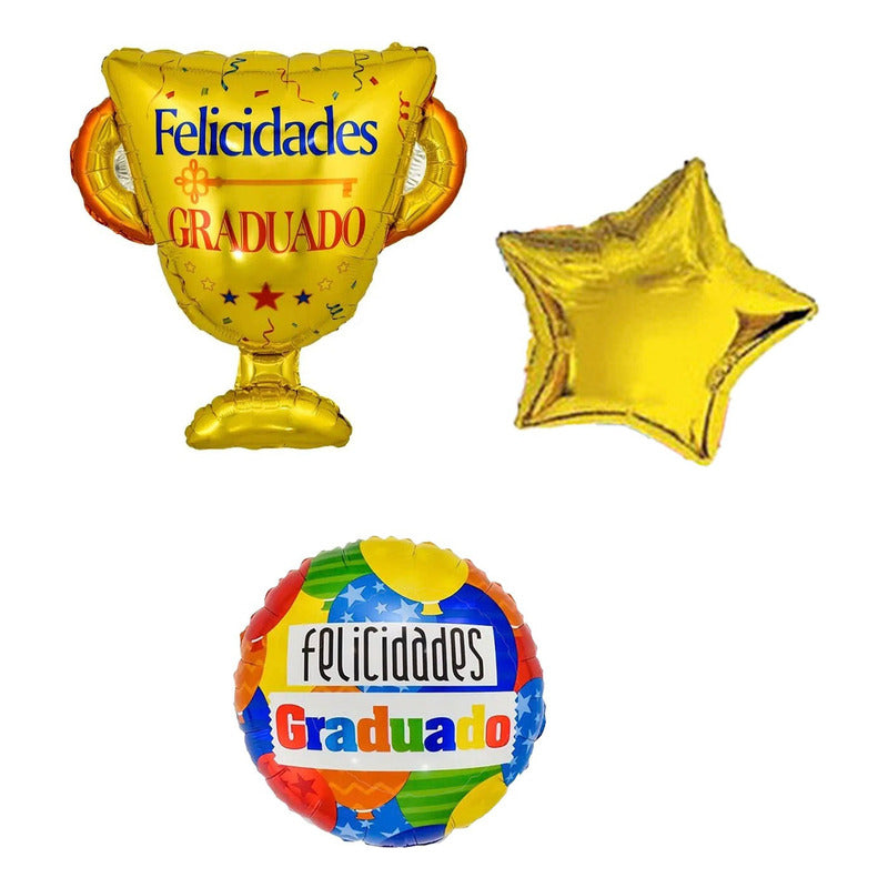 Set De Globos Graduacion  Globos Decoracion Graduacion Globo Dorado Graduación