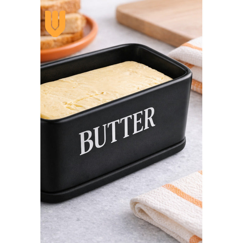 Mantequillero Ceramica Tapa Bambu Cuchillo Mantequilla Bambu