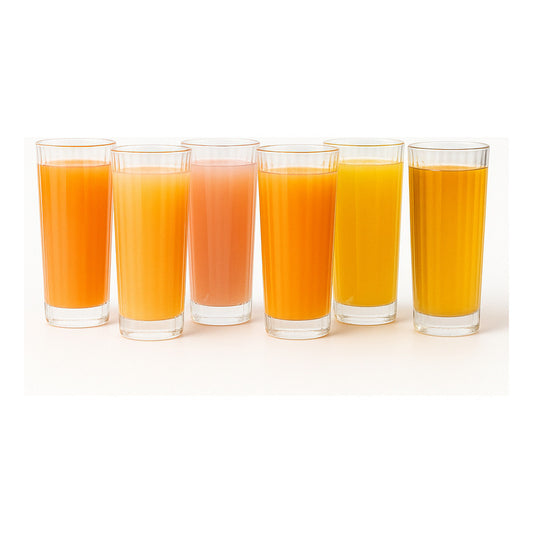 Set 6 Vasos Vidrio Tallado Jugos Cocteles Agua 250ml Elegant Transparente