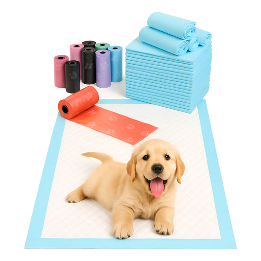 30 Sabanillas Baño De Perro Sabanilla 60x90 + 10 Bolsas Caca Azul Sabanillas / Bolsas De Caca