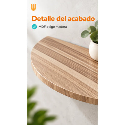 Repisa Flotante Semicircular Mdf Beige 40cm Vitrineon Cl Beige Repisa Mural Flotante Estante Decorativo Organización Recibidor Living Oficina Madera Mdf Muro Concreto Vestidor 40cm