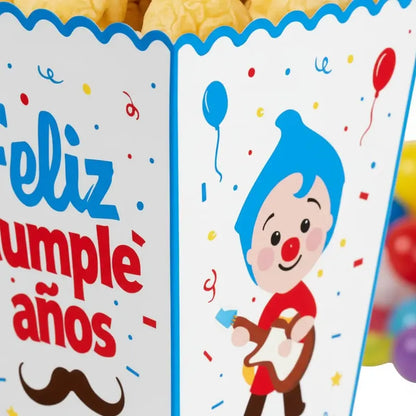 6 Cajas Cabritas Payasito Caja Para Cabritas Palomitas Fiest Multicolor