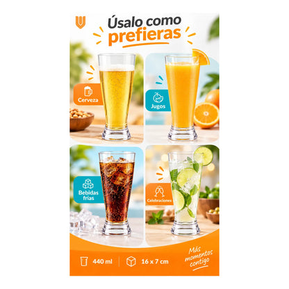 Vaso Acrilico Cervecero Reutilizable 440 Ml Transparente Vaso Transparente