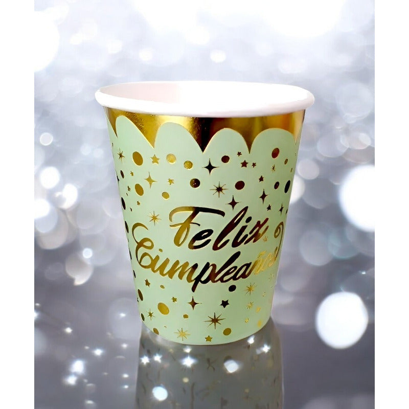 10 Vasos Desechables Cumpleaños Decoracion Feliz Cumpleaños