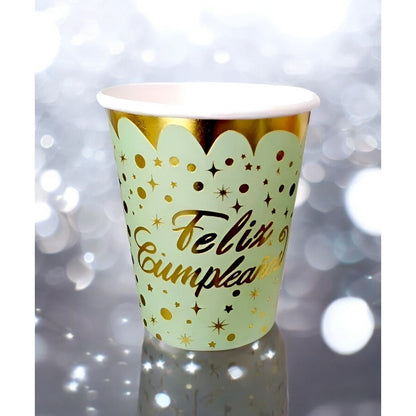 10 Vasos Desechables Cumpleaños Decoracion Feliz Cumpleaños