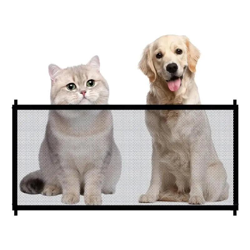 Pack X2 Puerta De Seguridad Plegable Magica Malla Mascotas  Negro