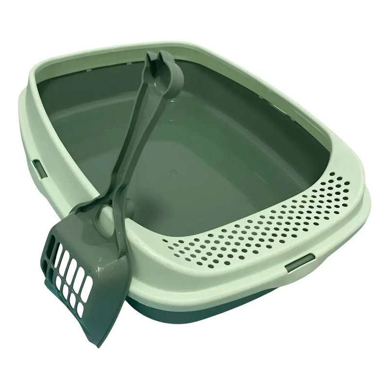 2 Areneros Gato Bandeja Sanitaria Ecologica Caja Arena Pala Multicolor