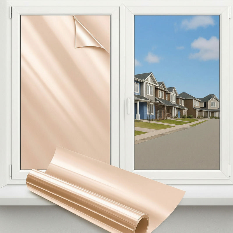 Vinil Espejo Privacidad Film Solar Ventanas Calor Rayos Uv Coral