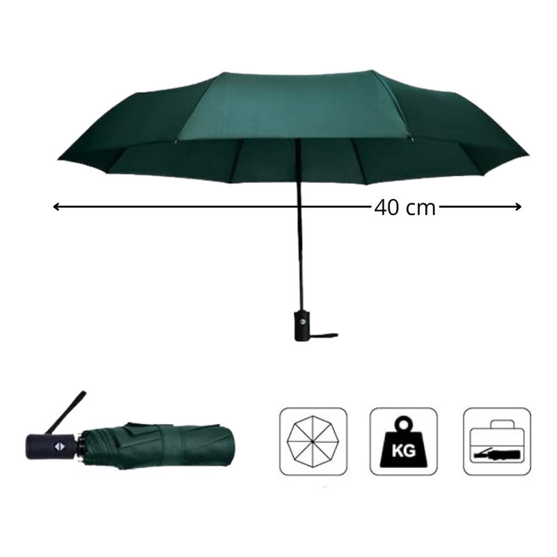 Parasol Retractil Plegable Lluvia 8 Varill Adulto Clasico