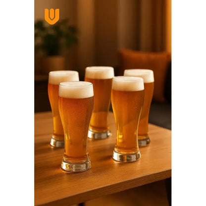 Set 12 Vasos Cerveceros Vidrio Resistente Vasos Vidrio 710ml Transparente Vasos Cerveceros Vidrio 710ml 23cm Boca 8cm Transparente Resistente Lavavajillas Reutilizable Set 12 Unidades